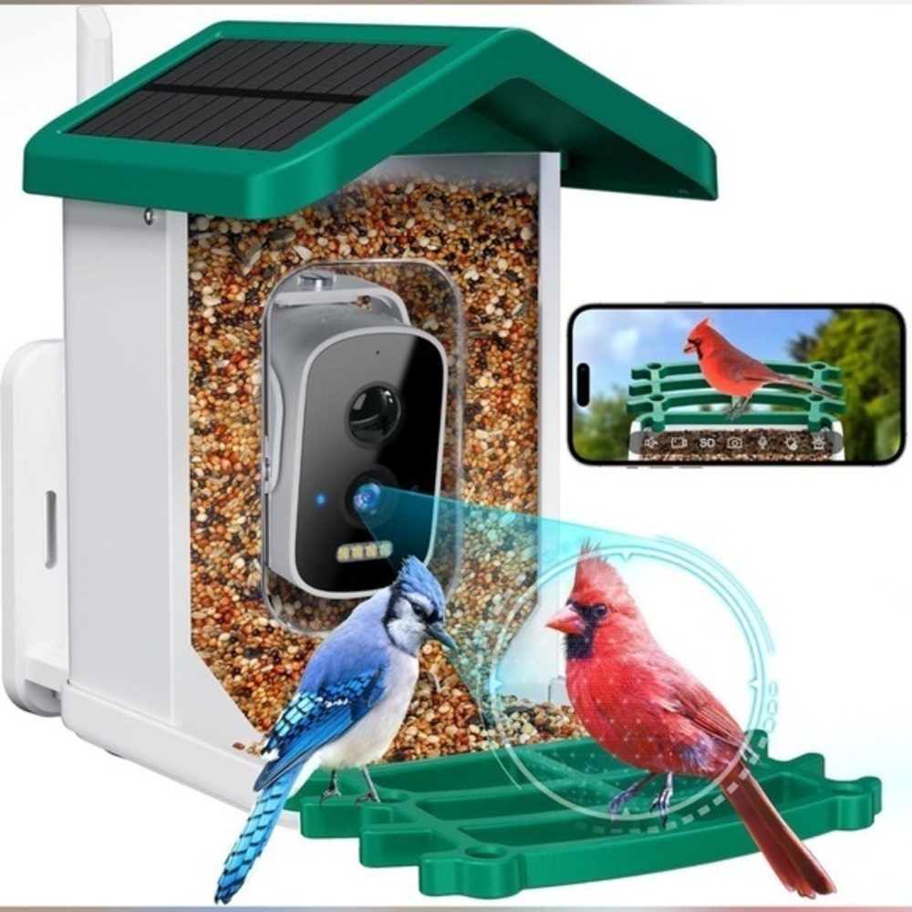 Smart Solar Bird Feeder with Camera, WiFi